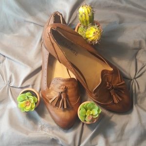 Vintage Leather Low Heeled Slippers